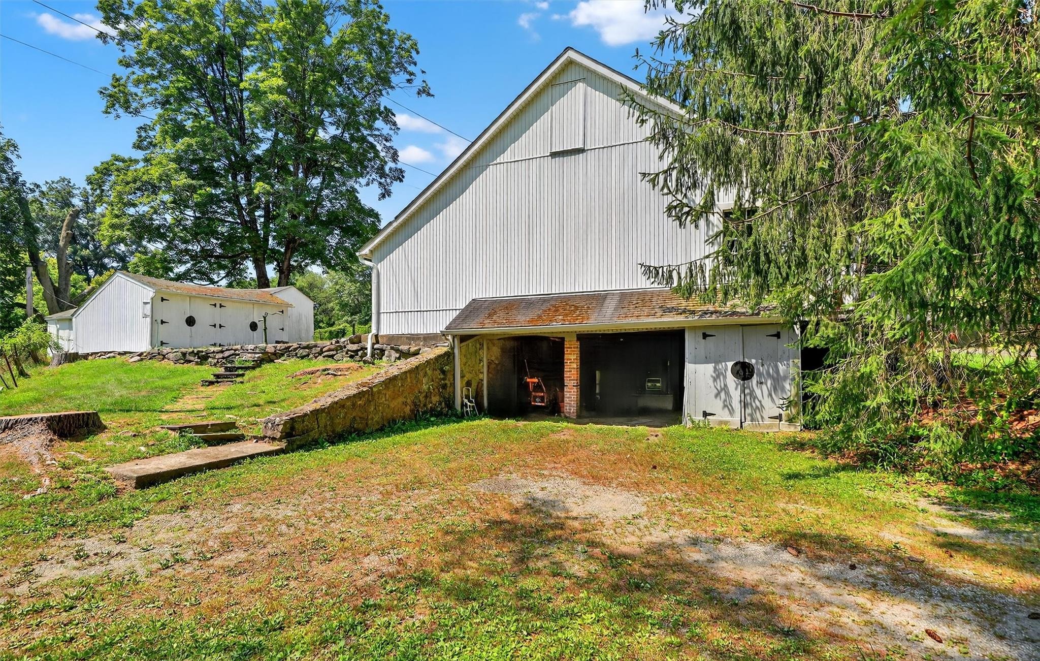 Historic carriage house, rear exterior